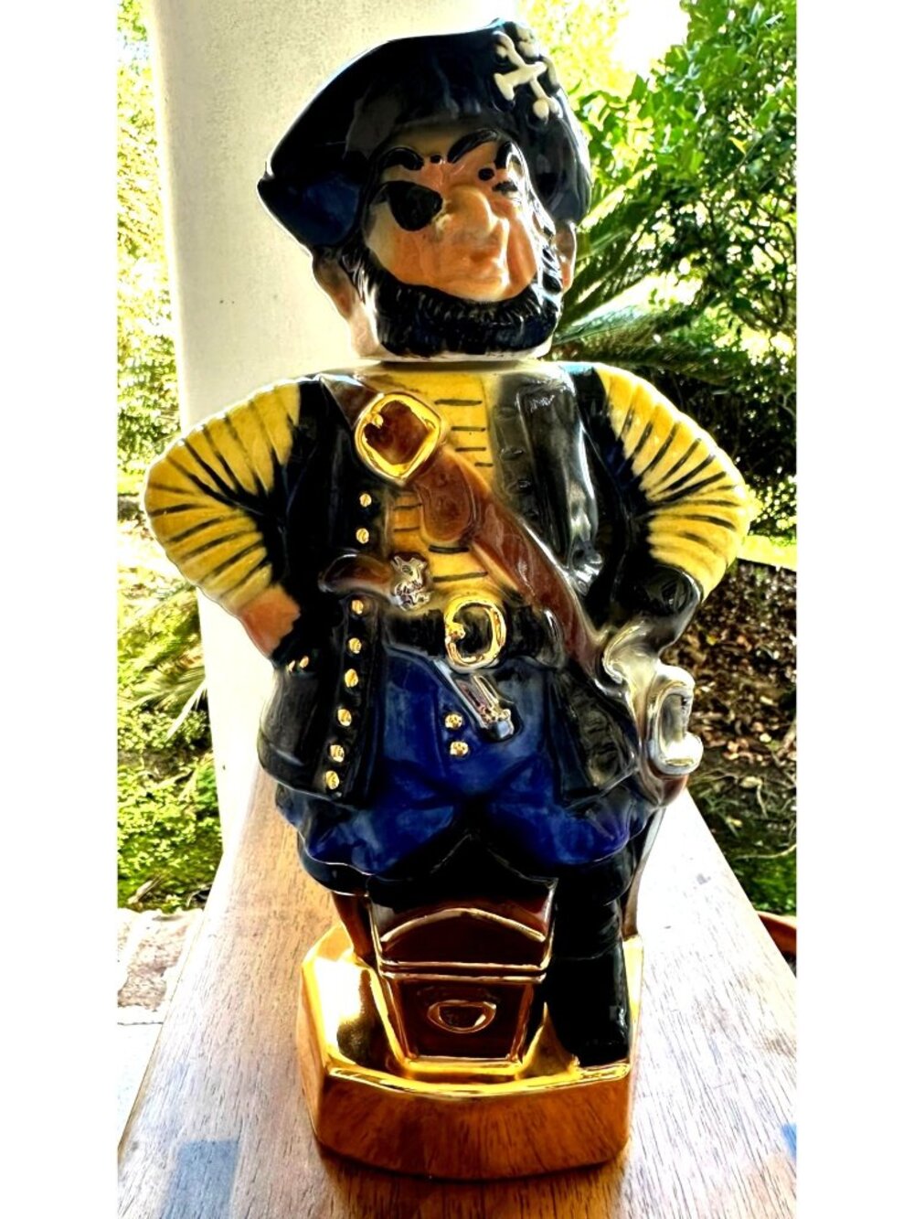 Vintage Ezra Brooks Pirate Decanter Heritage China 1971 Ceramic Halloween Decor